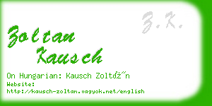 zoltan kausch business card